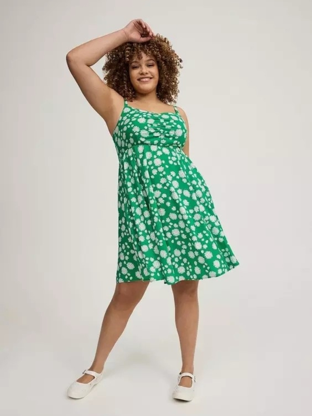 torrid Mini Blue Floral A-Line Sundress Challis Skater Dress Size 0X (12,L)